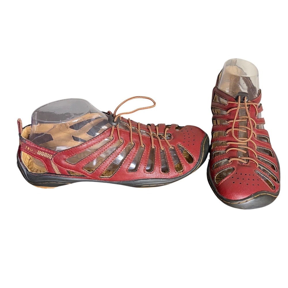 Jambu Red Bath-Vegan‎ Barefoot Flats Bungee Cage Outdoor Women's Size 8.5 M